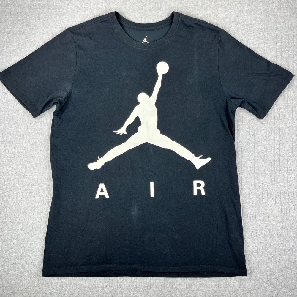 Michael Air Jordan T-Shirt Mens L Black Jumpman NBA professional basketball‎